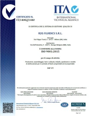 ISO9001 Certificate
Certificato ISO9001